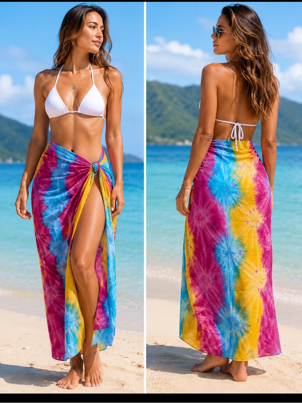 Tie-Dye Multi Color Sarong Wrap